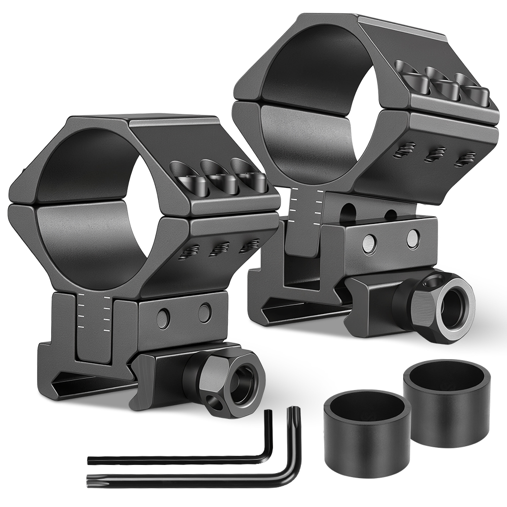 Outdoor Hunting Lights - ユニークファイヤー ライフルスコープリング、1インチ（25.4mm）-30mm、角度と高さ調整可能な懐中電灯マウント、20mmピカティニーレール対応