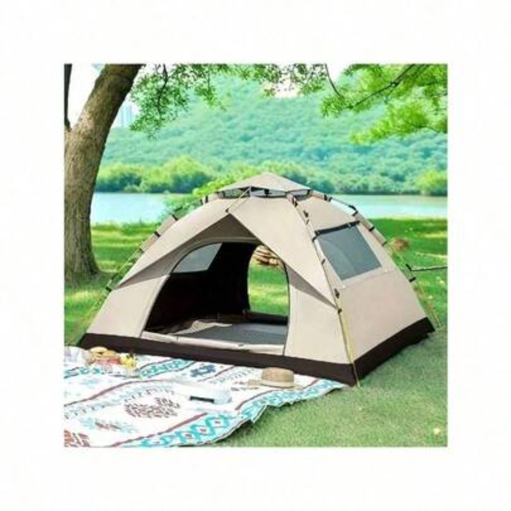 Outdoor Hunting Tent - 2～4人用自動ポップアップテント、即設営防水キャンプテント、ポータブルスクエアオックスフォード布、グラスファイバーフレーム、アウトドアキャンプ、釣り、ハイキング、ハンティング、登山、ビーチパーク、バックパッキング、旅行、家族向け