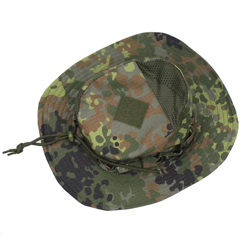 Hunting Outdoor Hats - 新しい戦術迷彩ブーニーキャップハンティングワイドブリムハット男性用アウトドアスポーツ釣りハイキング日よけ帽子折りたたみ式ソフトハット