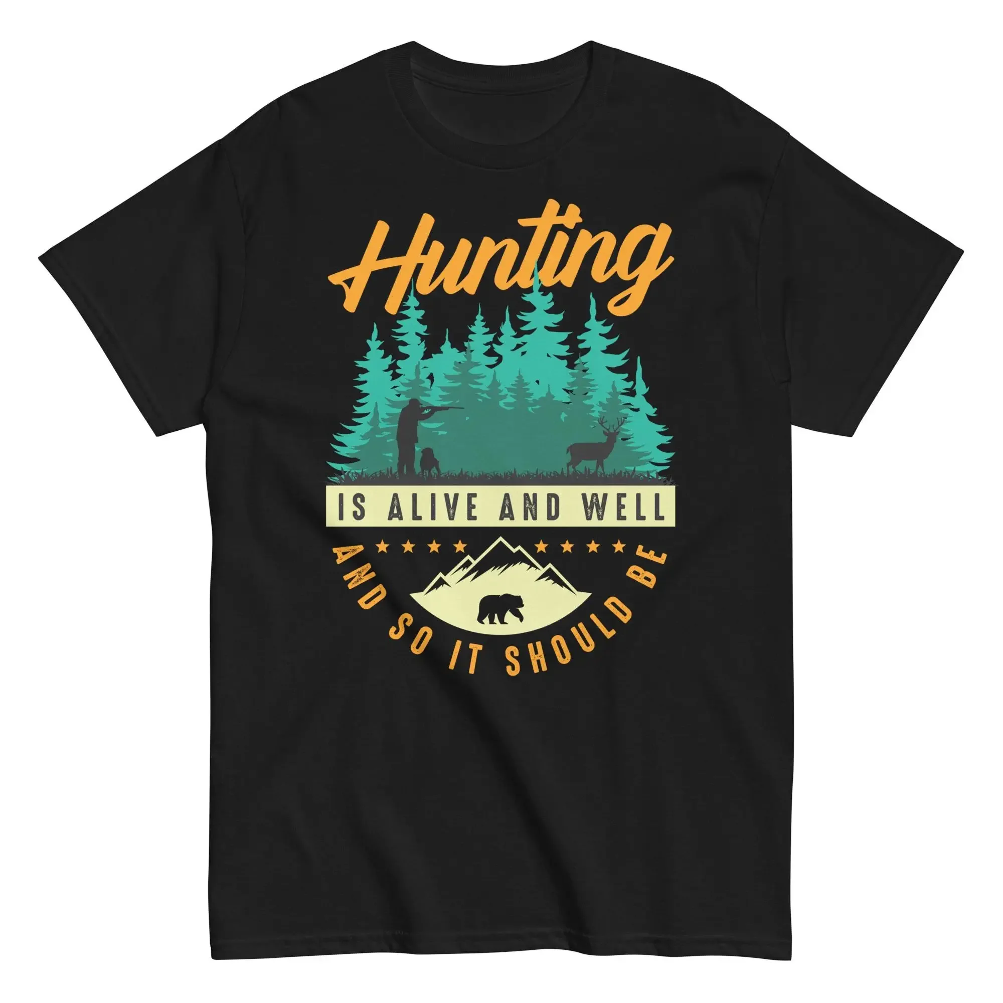 Wildman Hunting & Outdoor Photos - ハンターのための「I Should Be Hunting」Tシャツ（鹿・イノシシ柄）