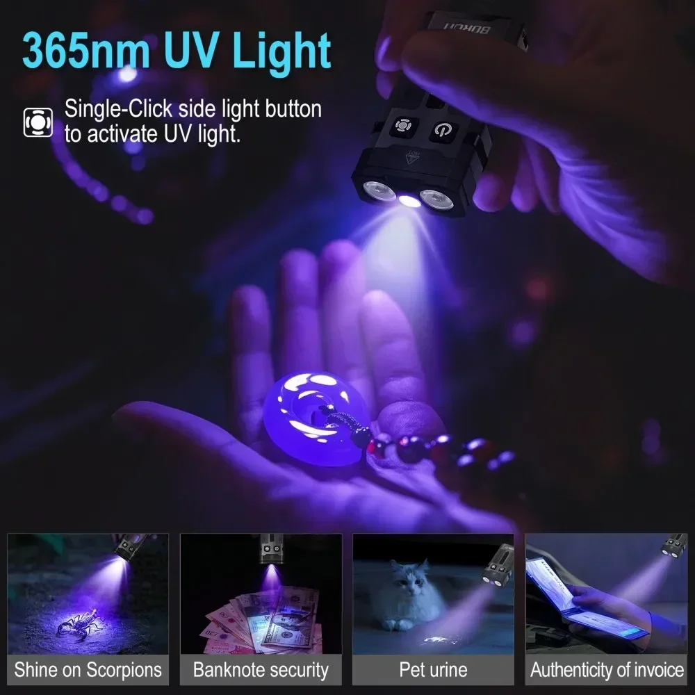 BORUiT EV20 1100LM EDC UVキーホルダ - Outdoor Hunting Lights のレビューと価格