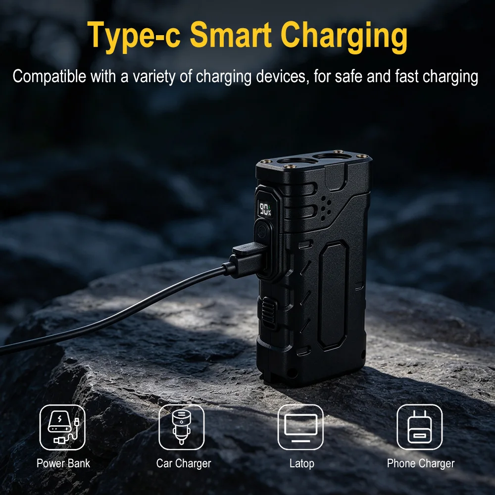 BORUIiT ハンドクランク EDC LED フラッシュラ - Outdoor Hunting Lights のレビューと価格