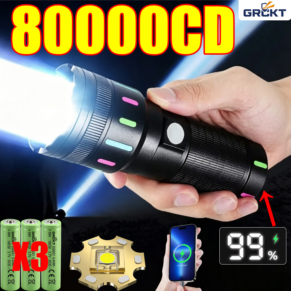 80000CD 最も強力なLED懐中電灯 ハイパワー戦術ハン - Outdoor Hunting Lights のレビューと価格