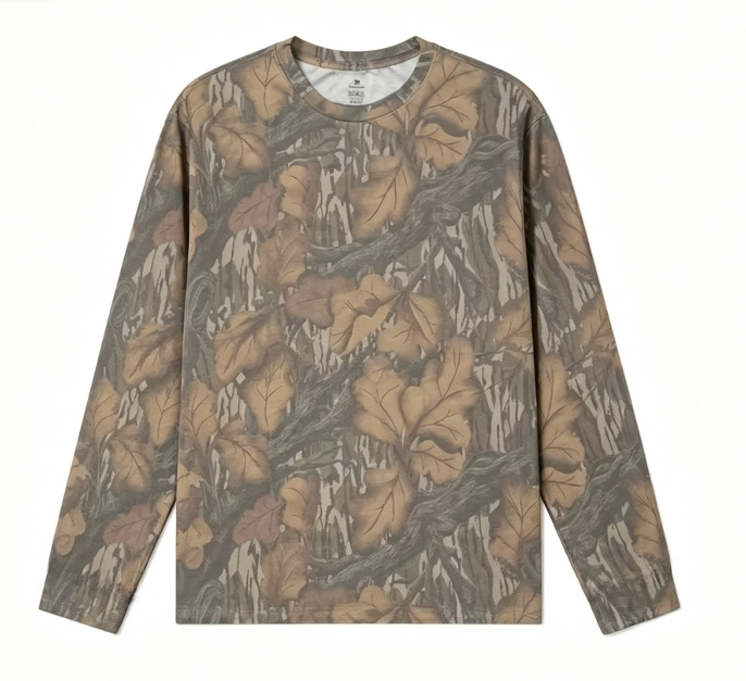 カモフラージュ柄長袖Tシャツ ツリーリーフ迷彩プリント クル - Hunting & Outdoor Supplies Carterton のレビューと価格