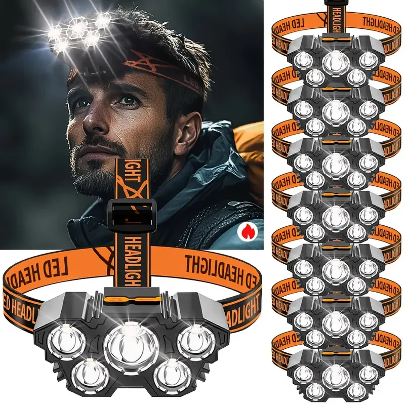 ポータブル 5LED アウトドアヘッドランプ、内蔵バッテリー - Outdoor Hunting Lights のレビューと価格